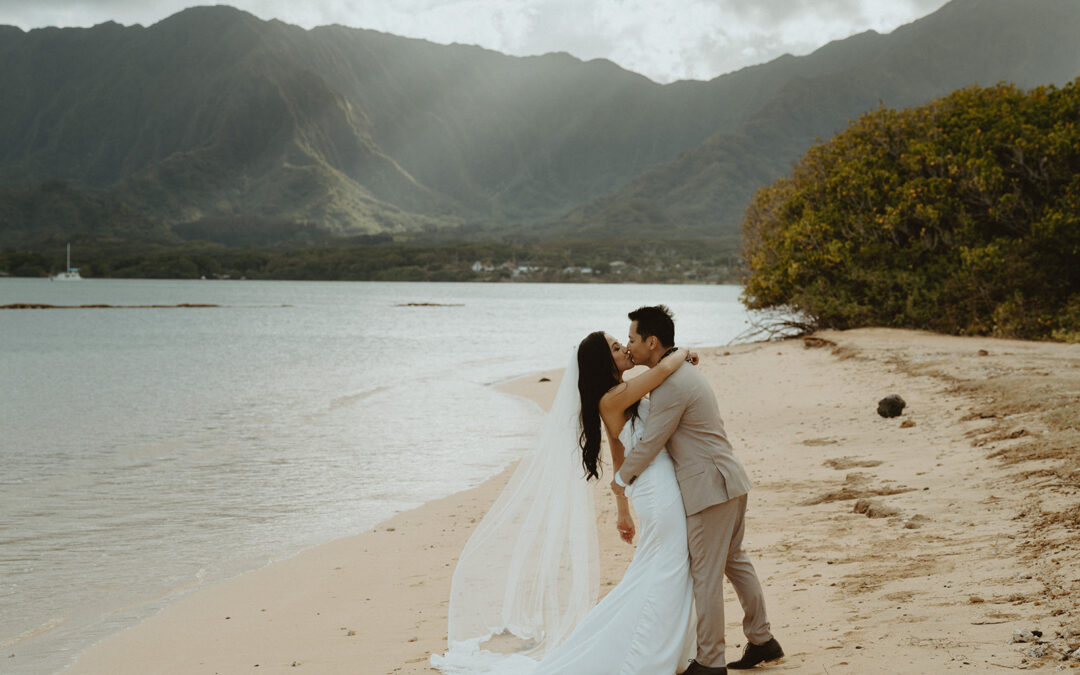 An Intimate Kualoa Elopement with Views of Mokoliʻi Island