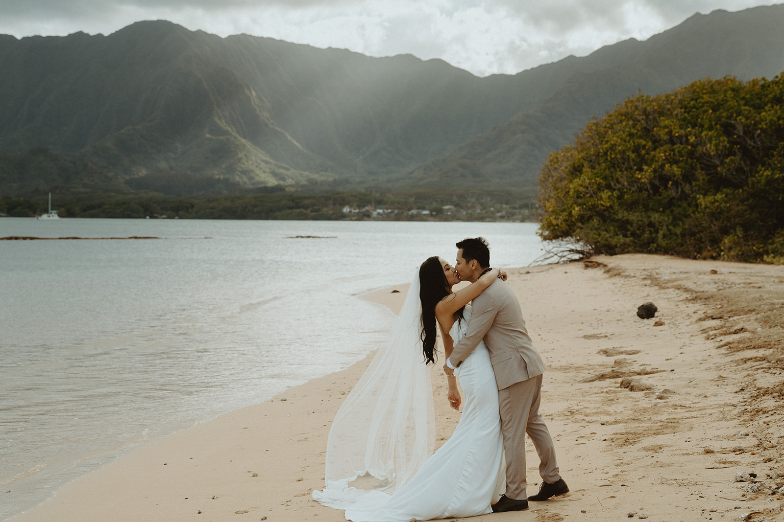 kualoa-elopement-photographer A couple recently married at Kualoa