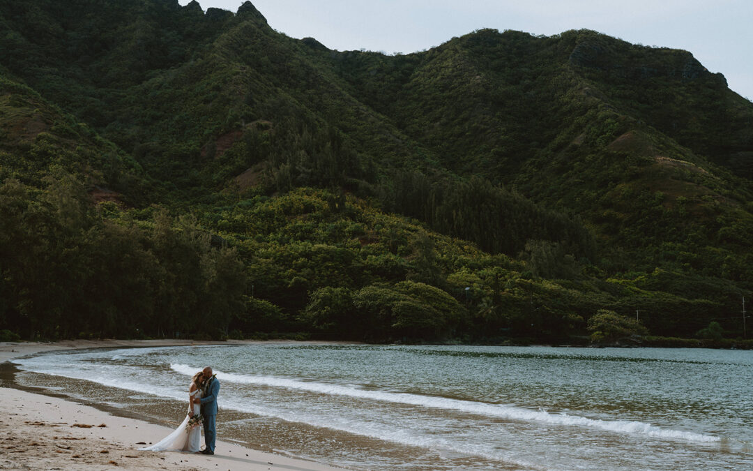 An Intimate Ho’omaluhia Botanical Garden Wedding with Sunset at Kahana Bay